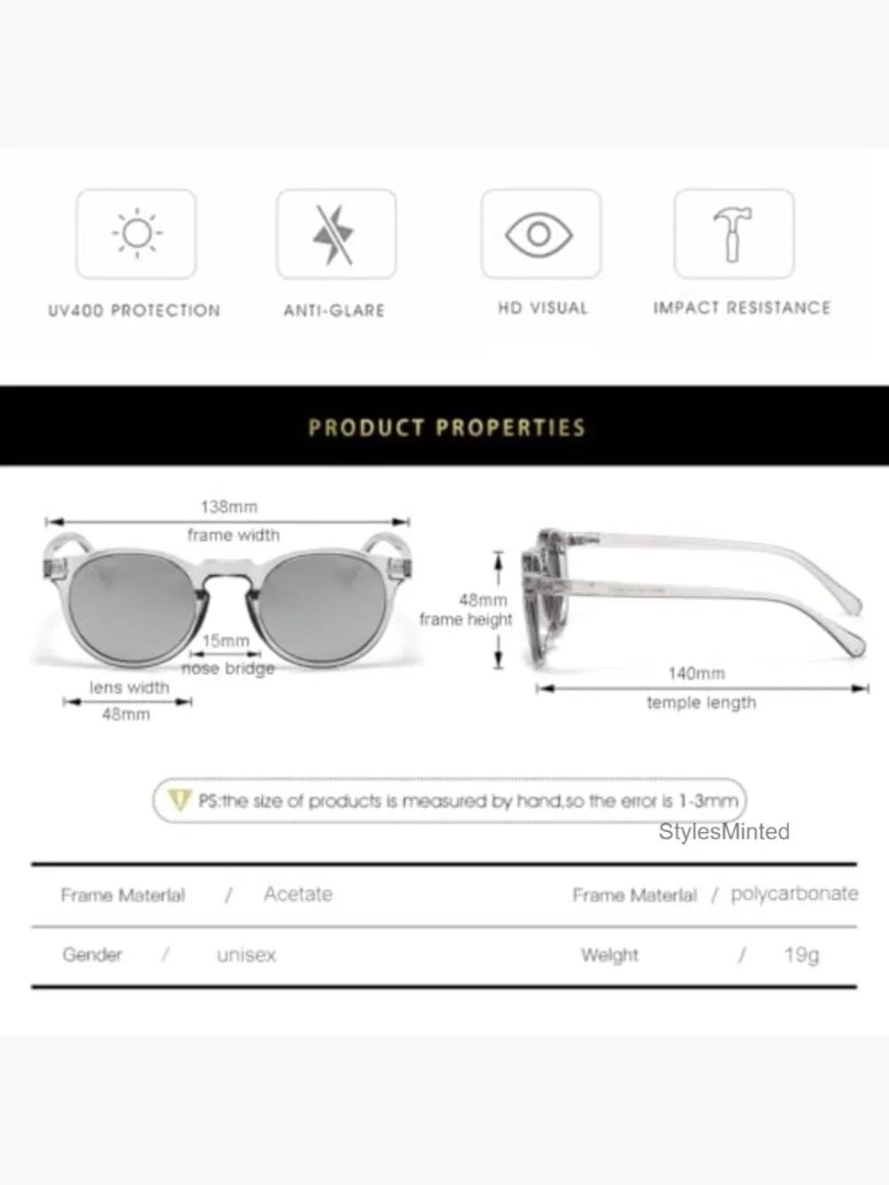 Vintage Polarized Round Sunglasses UV400 Retro Acetate Men